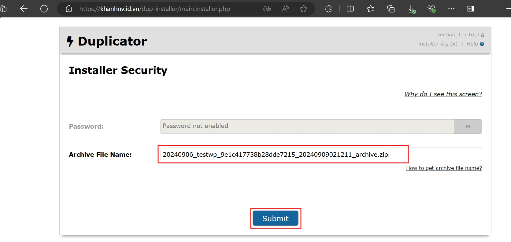 hướng dẫn sử dụng plugin duplicator để chuyển host cho wordpress 12