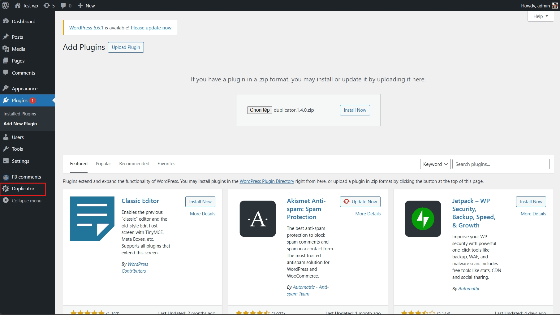 hướng dẫn sử dụng plugin duplicator để chuyển host cho wordpress 2