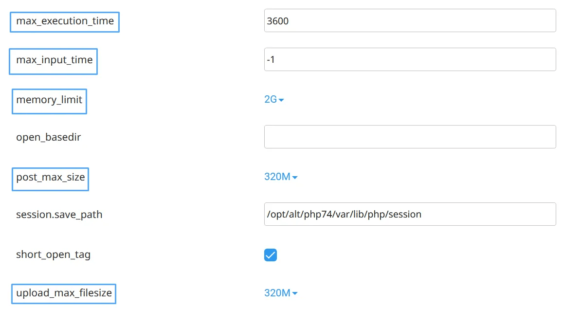 hướng dẫn cách tăng thông số php trong hosting cpanel 4