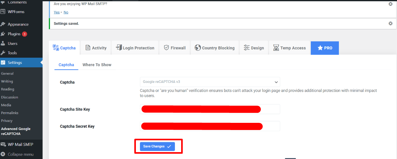 hướng dẫn cài đặt captcha cho website wordpress 15