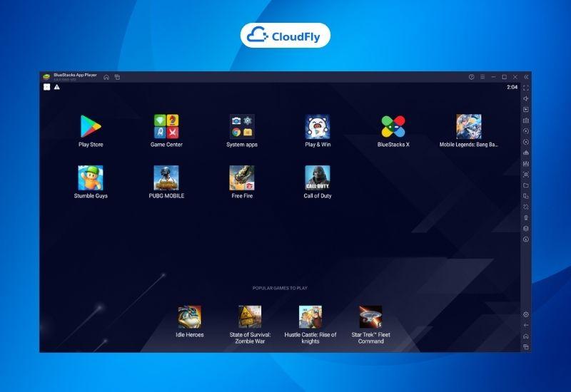 Bluestacks giả lập android treo game trên vps gpu