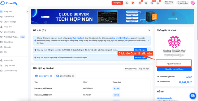 Hướng Dẫn Bật Tính Năng Xác Thực 2 Yếu Tố (2FA) Để Bảo Vệ Tài Khoản Và Dịch Vụ CloudFly