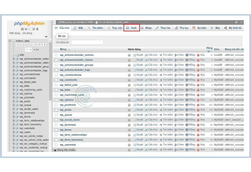 backup cơ sở dữ liệu wordpress 3