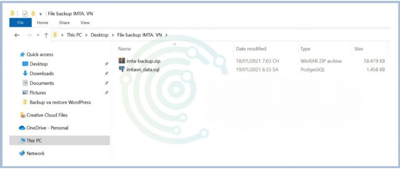 backup cơ sở dữ liệu wordpress 5