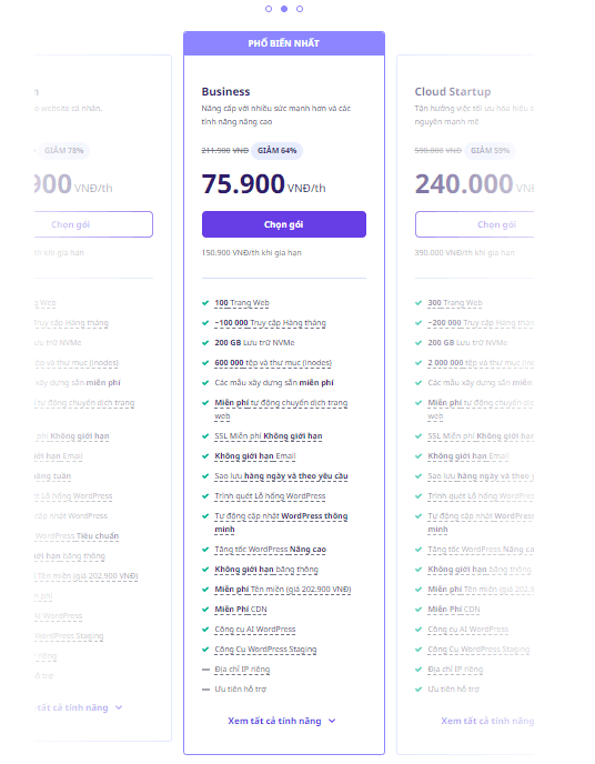 bảng giá hosting tại hostinger