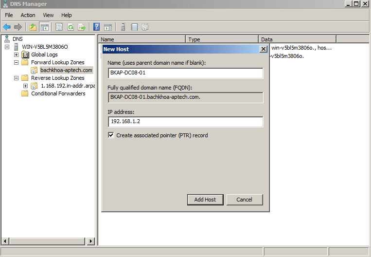 cách cài đặt và cấu hình dns server 2008 18