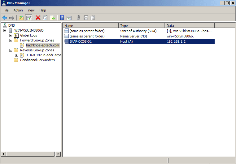 cách cài đặt và cấu hình dns server 2008 19