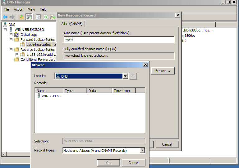 cách cài đặt và cấu hình dns server 2008 20