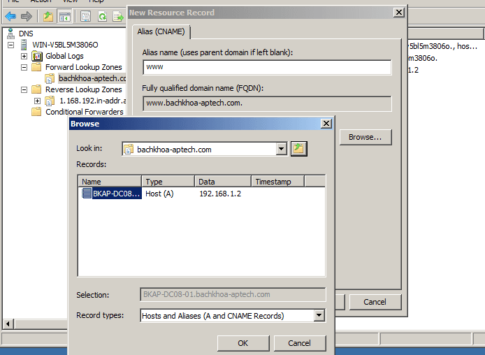 cách cài đặt và cấu hình dns server 2008 21