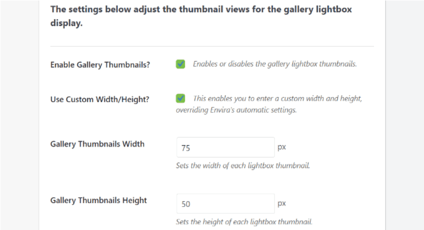 cách chỉnh sửa cài đặt image gallery trong envira gallery 5