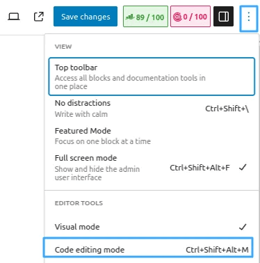 cách chỉnh sửa code html trong wordpress 2