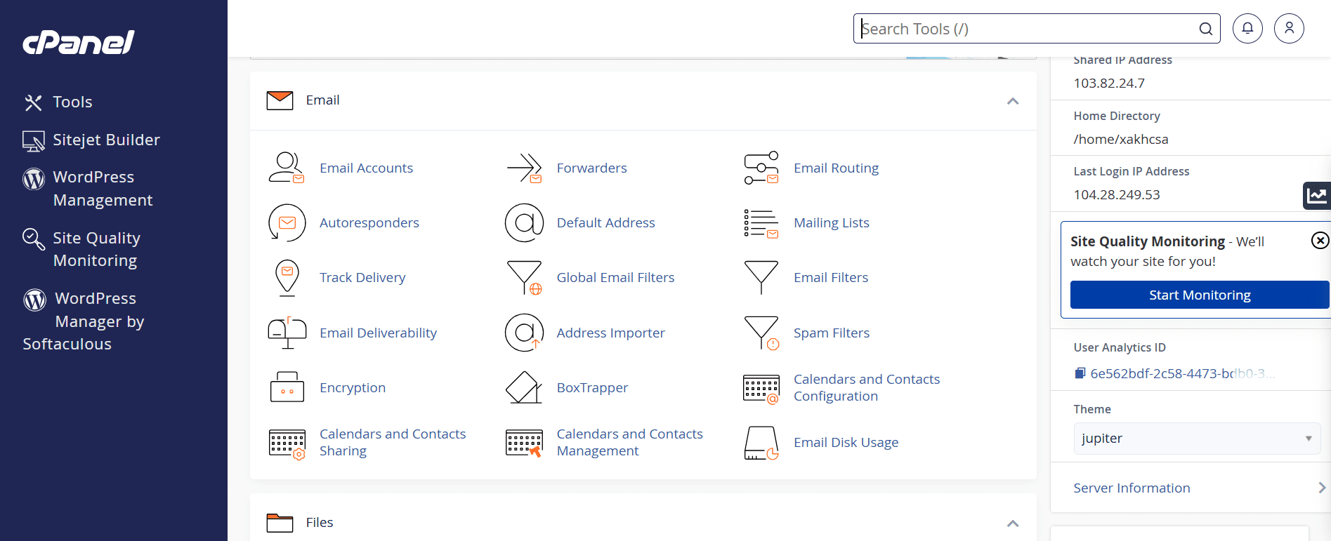 hướng dẫn sử dụng cpanel với giao diện jupiter 3