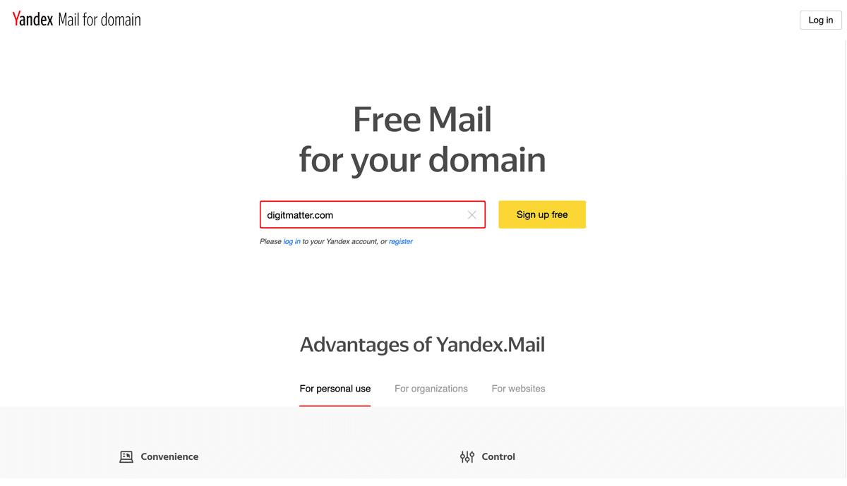 cách đăng ký email theo tên miền công ty với yandex