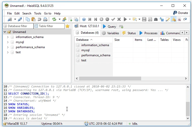 cách kết nối mariadb trên windows 3