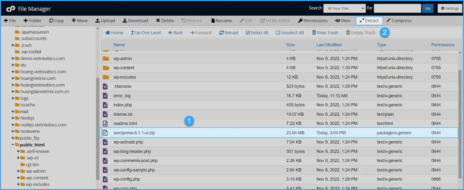 cách sử dụng cpanel với giao diện jupiter 7