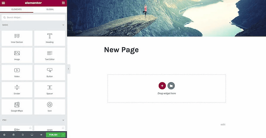 cách tạo page đầu tiên trong plugin elementor