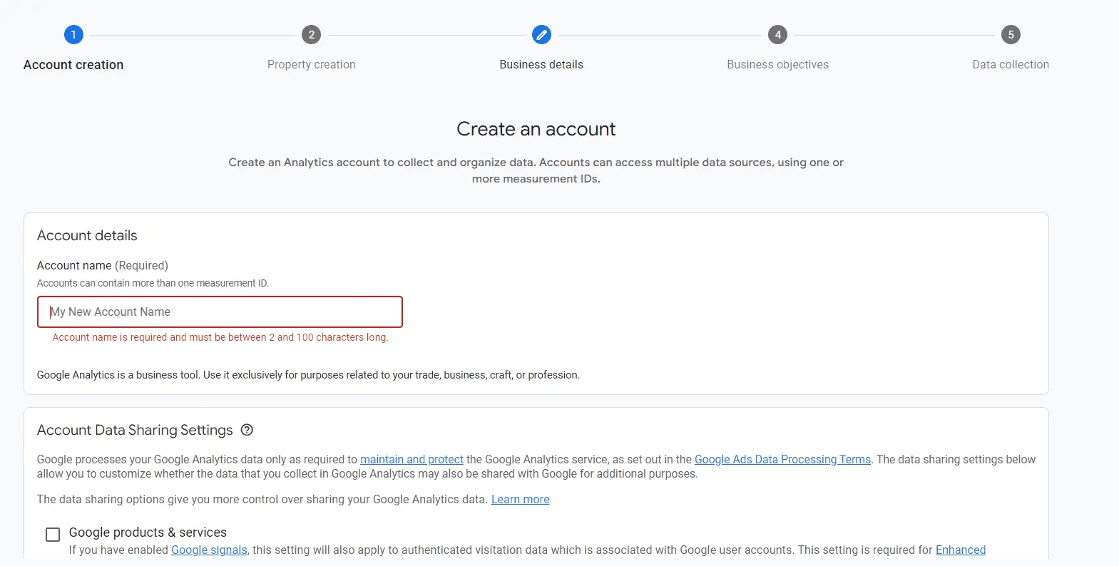 cách tạo tài khoản google analytics 2