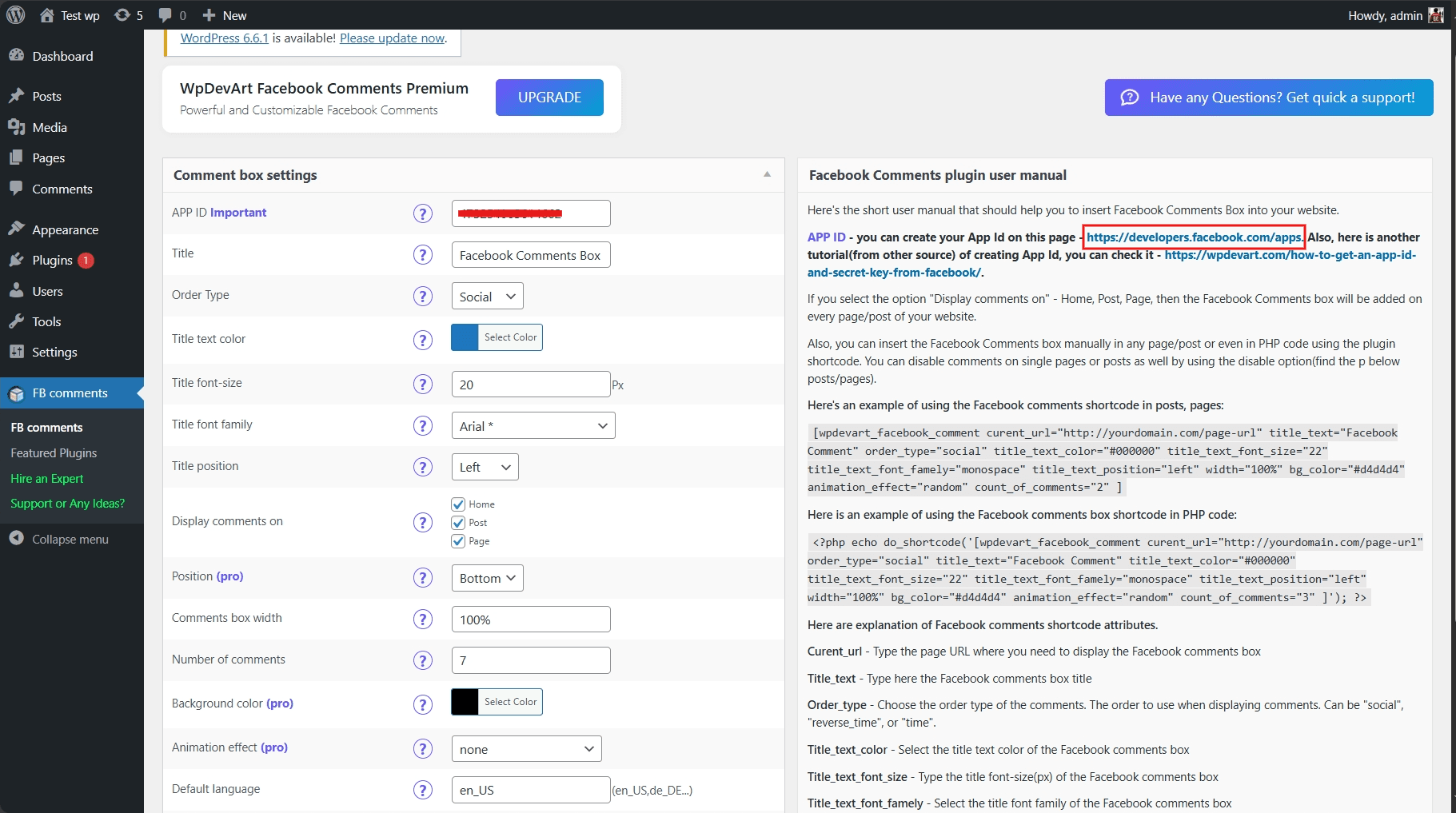 cách thêm bình luận facebook vào website wordpress 6