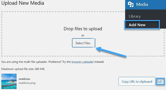cách thêm hình ảnh vào media library