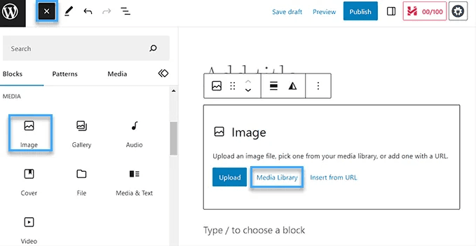 cách thêm hình ảnh vào wordpress bằng block editor 1