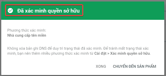 cách xác minh quyền sở hữu tên miền bằng google search console