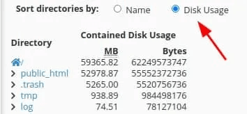 cách xem dung lượng trang web hosting với cpanel khác 3