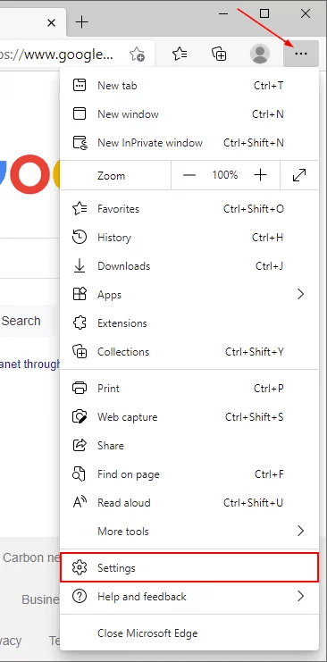 cách xóa bộ nhớ cache trên microsoft edge 1