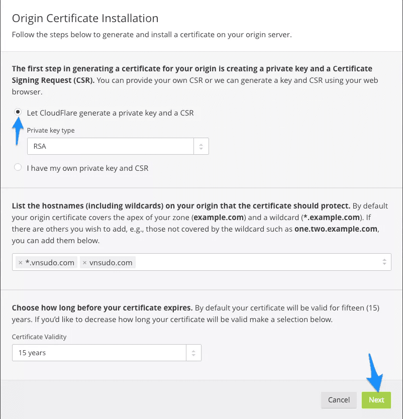 cài đặt cloudflare ssl miễn phí với full ssl 2