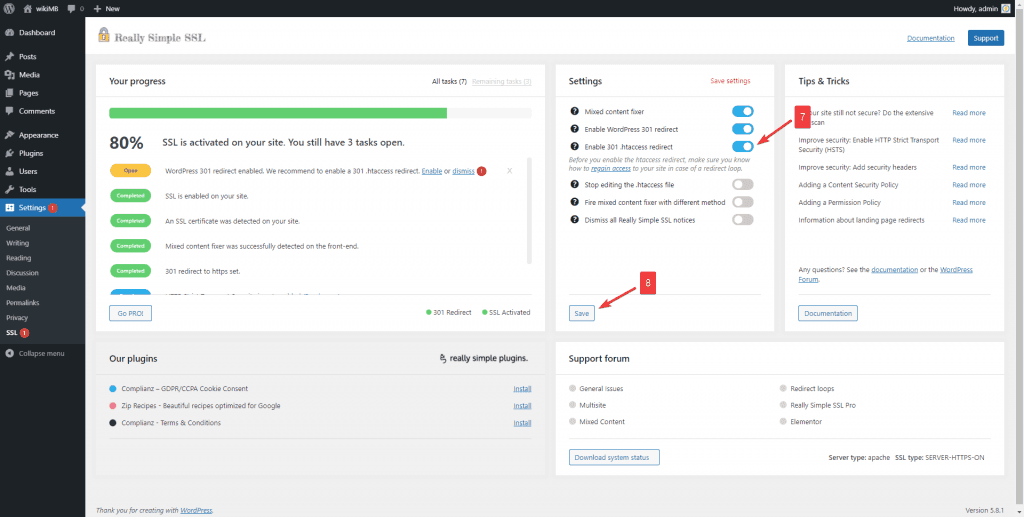 cài ssl cho wordpress bằng plugin 5