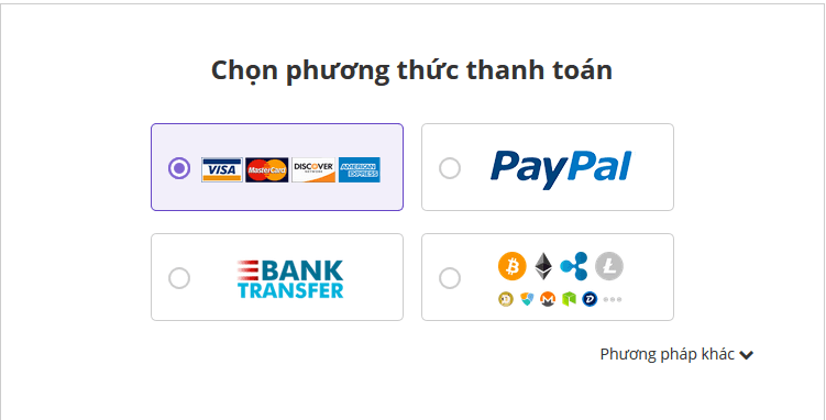 chọn tên miền và thanh toán