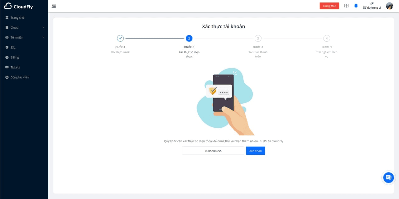 dùng thử cloud server