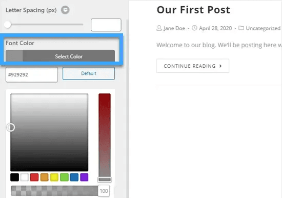 hướng dẫn 5 cách đổi màu chữ trong wordpress 10