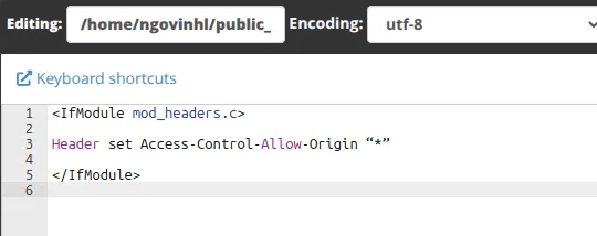 hướng dẫn bật cors trên hosting cpanel 1