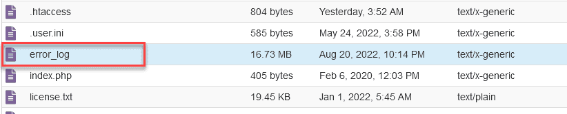 hướng dẫn bật file error log trên cpanel 4