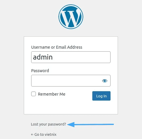 hướng dẫn các cách lấy lại mật khẩu wordpress 1