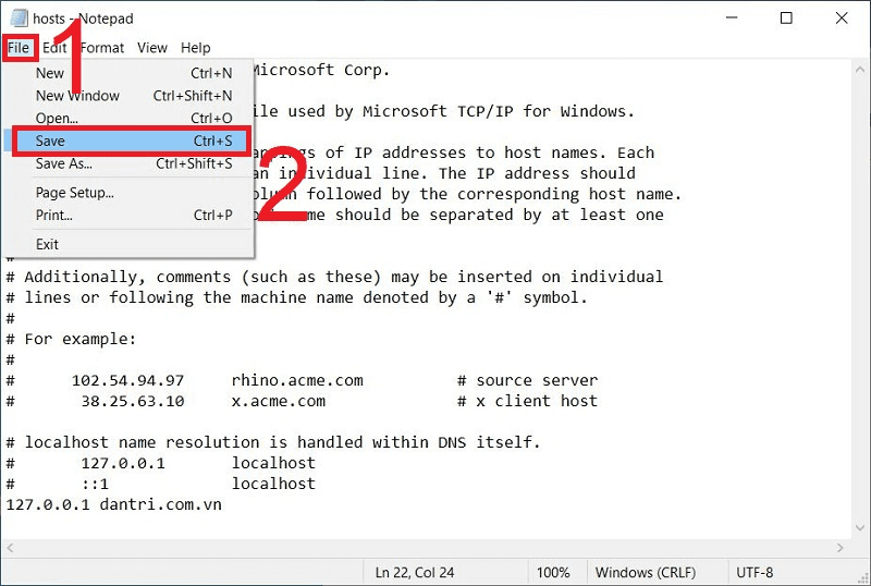 hướng dẫn cách chặn web bằng file host 8