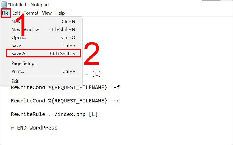 hướng dẫn cách tạo file .htaccess 2