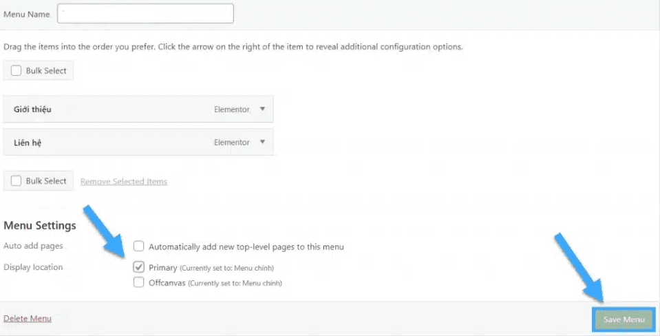 hướng dẫn cách tạo menu wordpress chi tiết 5