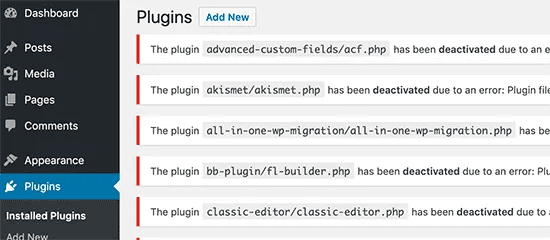 hướng dẫn cách tắt plugin trên website wordpress 8