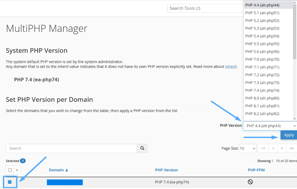 hướng dẫn cách thay đổi phiên bản php trên hosting 8