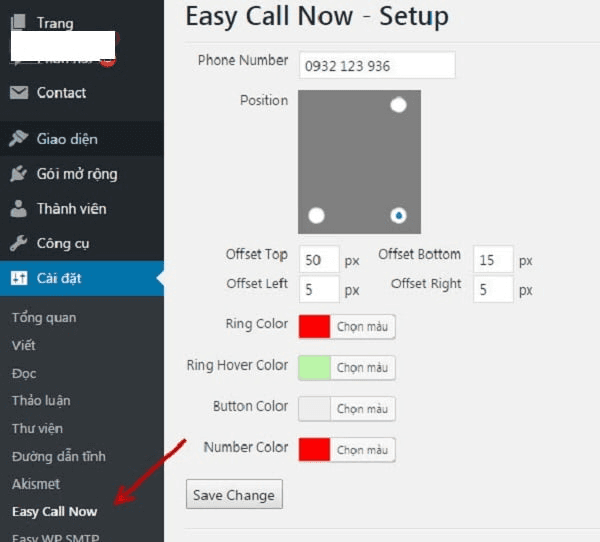 hướng dẫn cách thêm nút hotline với plugin trong wordpress 11
