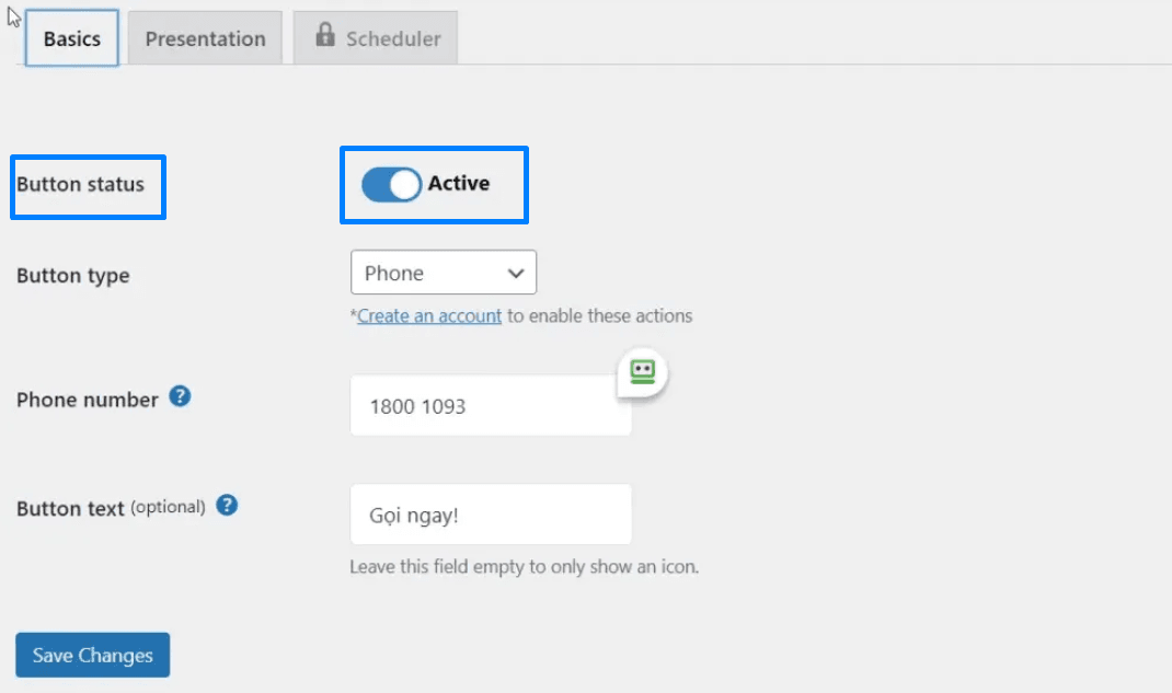 hướng dẫn cách thêm nút hotline với plugin trong wordpress 3