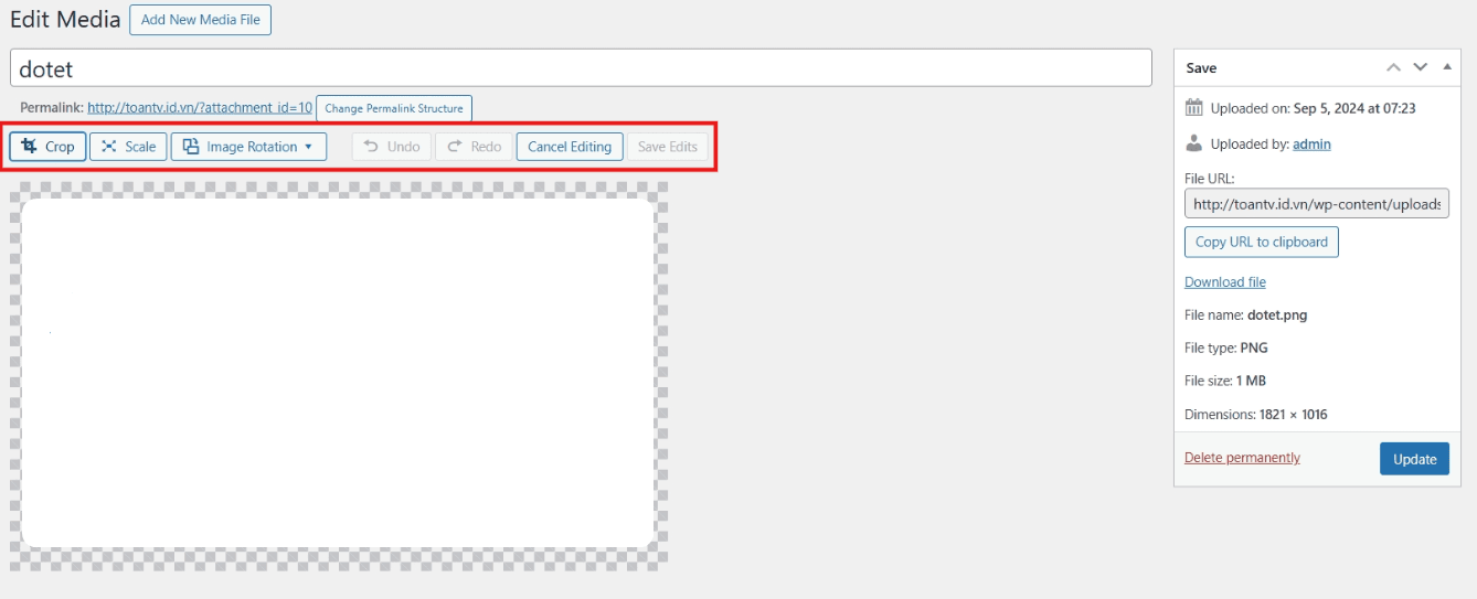 hướng dẫn cách thiết lập media trong wordpress 5
