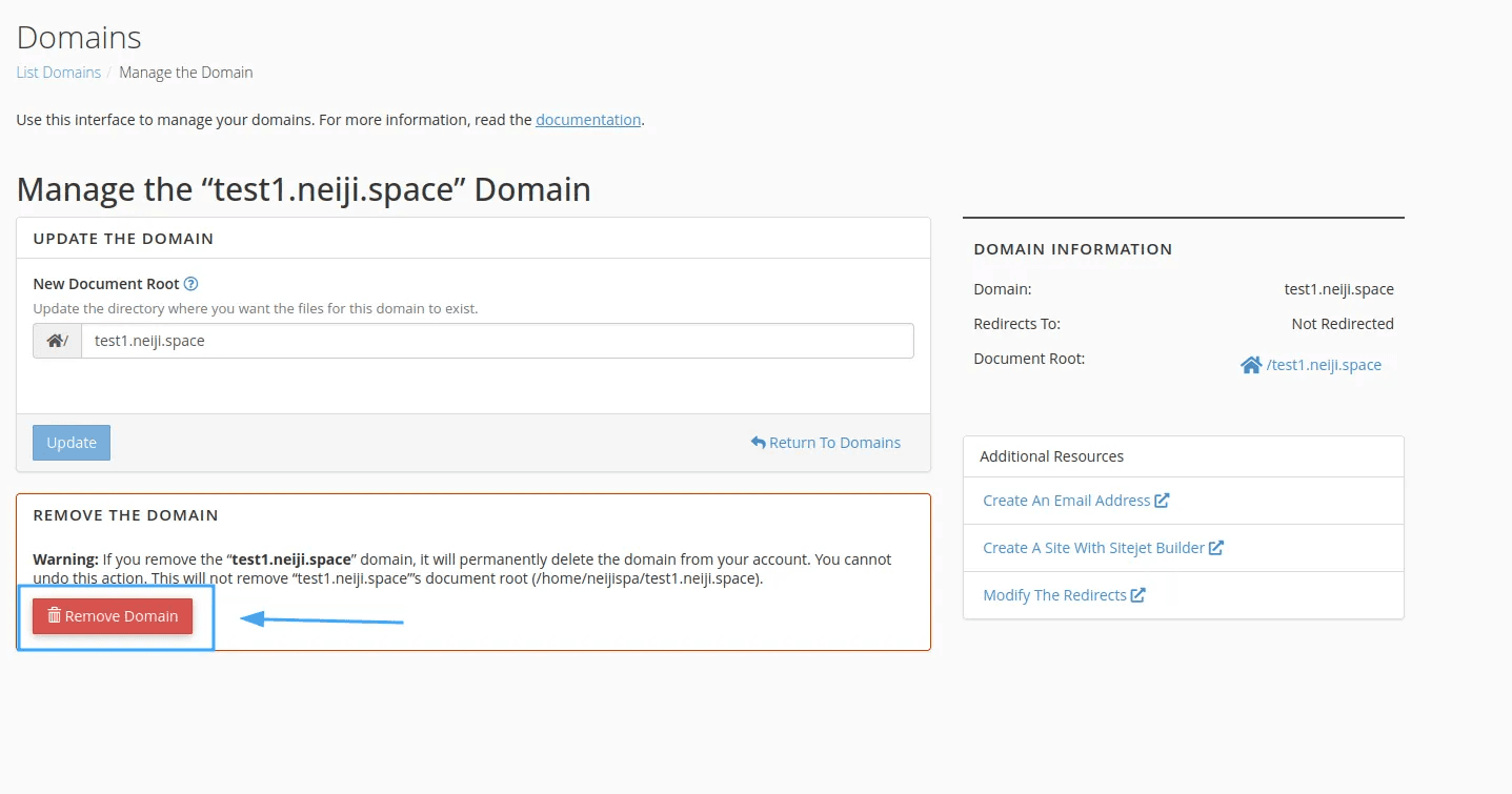 hướng dẫn cách xóa subdomain trong cpanel 4
