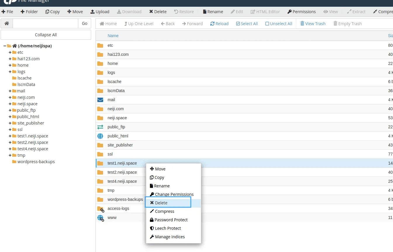 hướng dẫn cách xóa subdomain trong cpanel 8