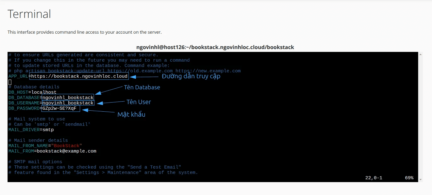 hướng dẫn cài đặt bookstack trên cpanel 9