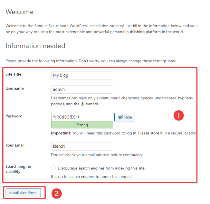hướng dẫn cài đặt wordpress lên openlitespeed 5