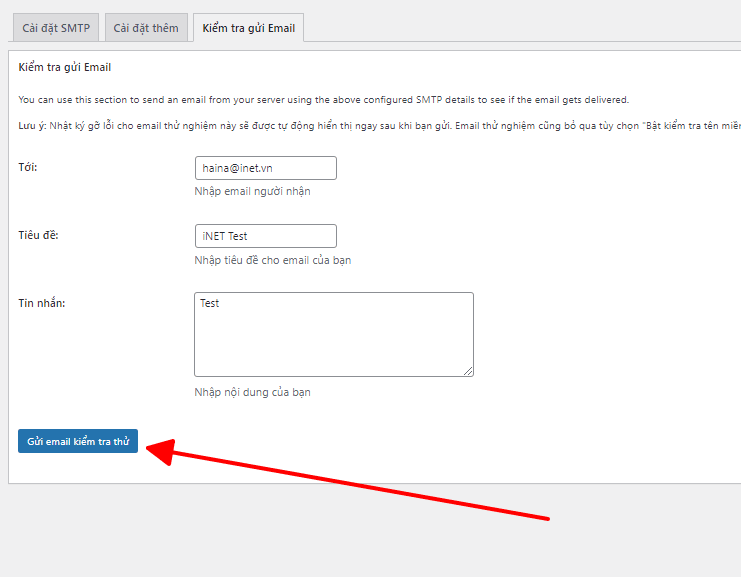 hướng dẫn cấu hình gửi email theo tên miền trên wordpress 3
