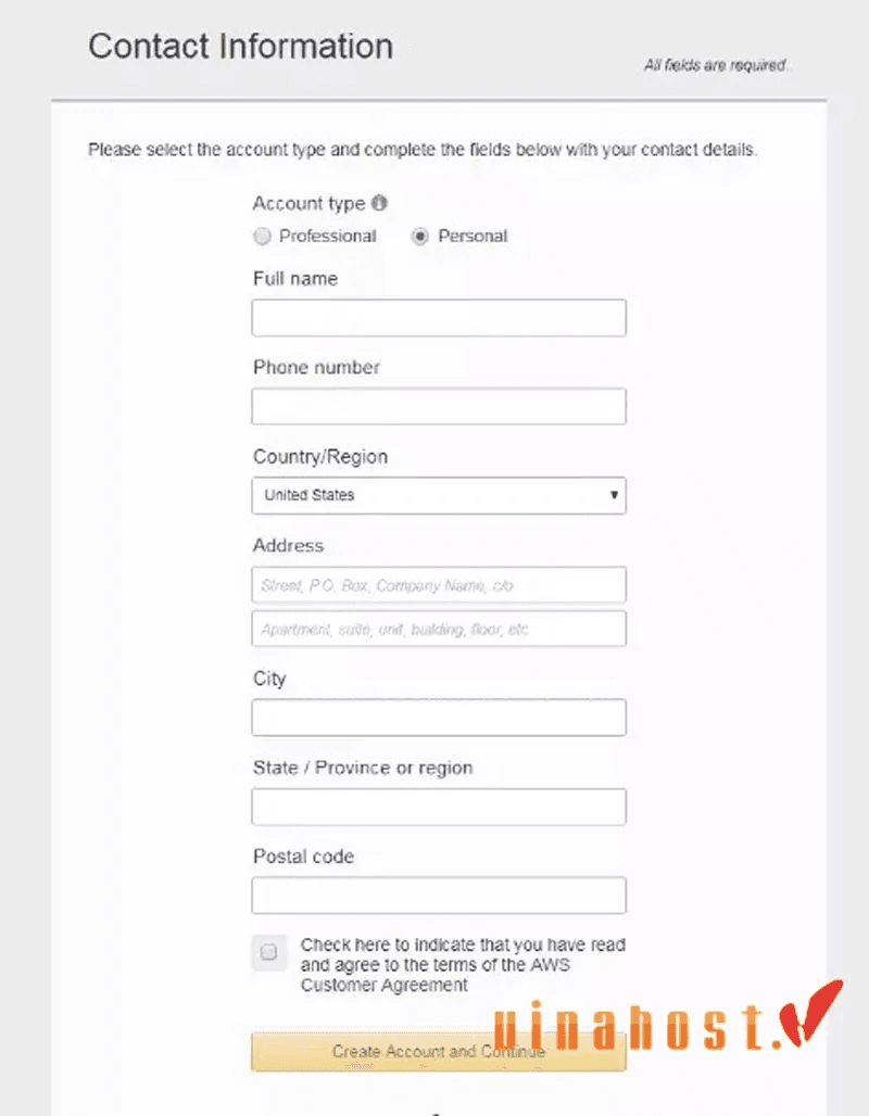 hướng dẫn đăng ký tài khoản amazon vps hosting 3