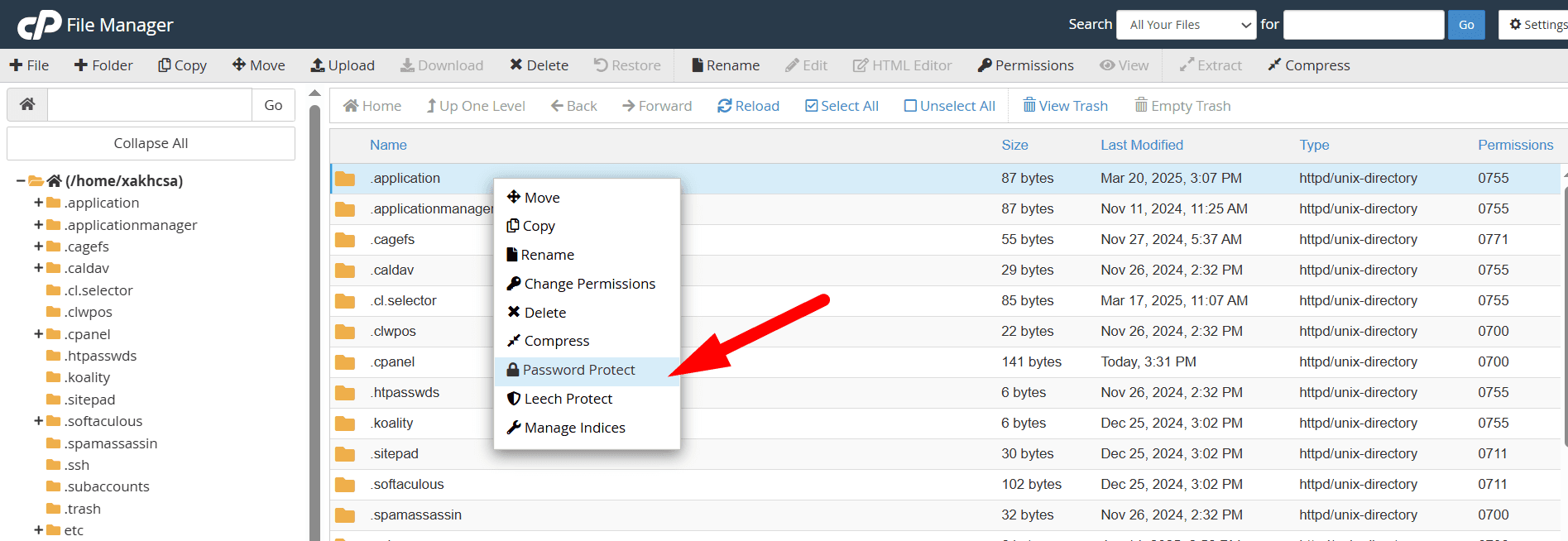 hướng dẫn đặt mật khẩu thư mục trên cpanel hosting chi tiết 3